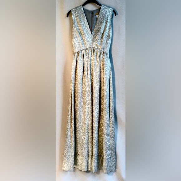 Designer evening gown, size 4, gold/silver/ivory. Old Hollywood/MCM glamor. EUC - Picture 4 of 11